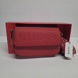 GUESS Red Crossbody Bag with Embossed Logo